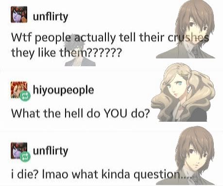 Confessing To your crush {Persona 5 textpost dub}