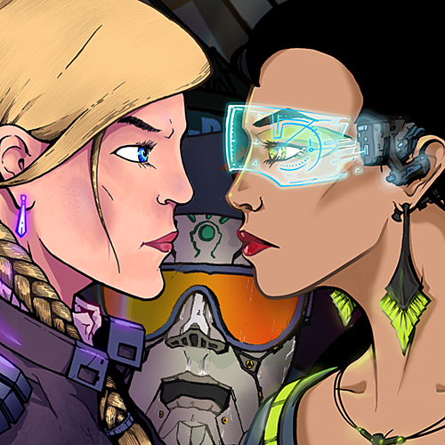 Roughneck hacker living in cyberpunk slums