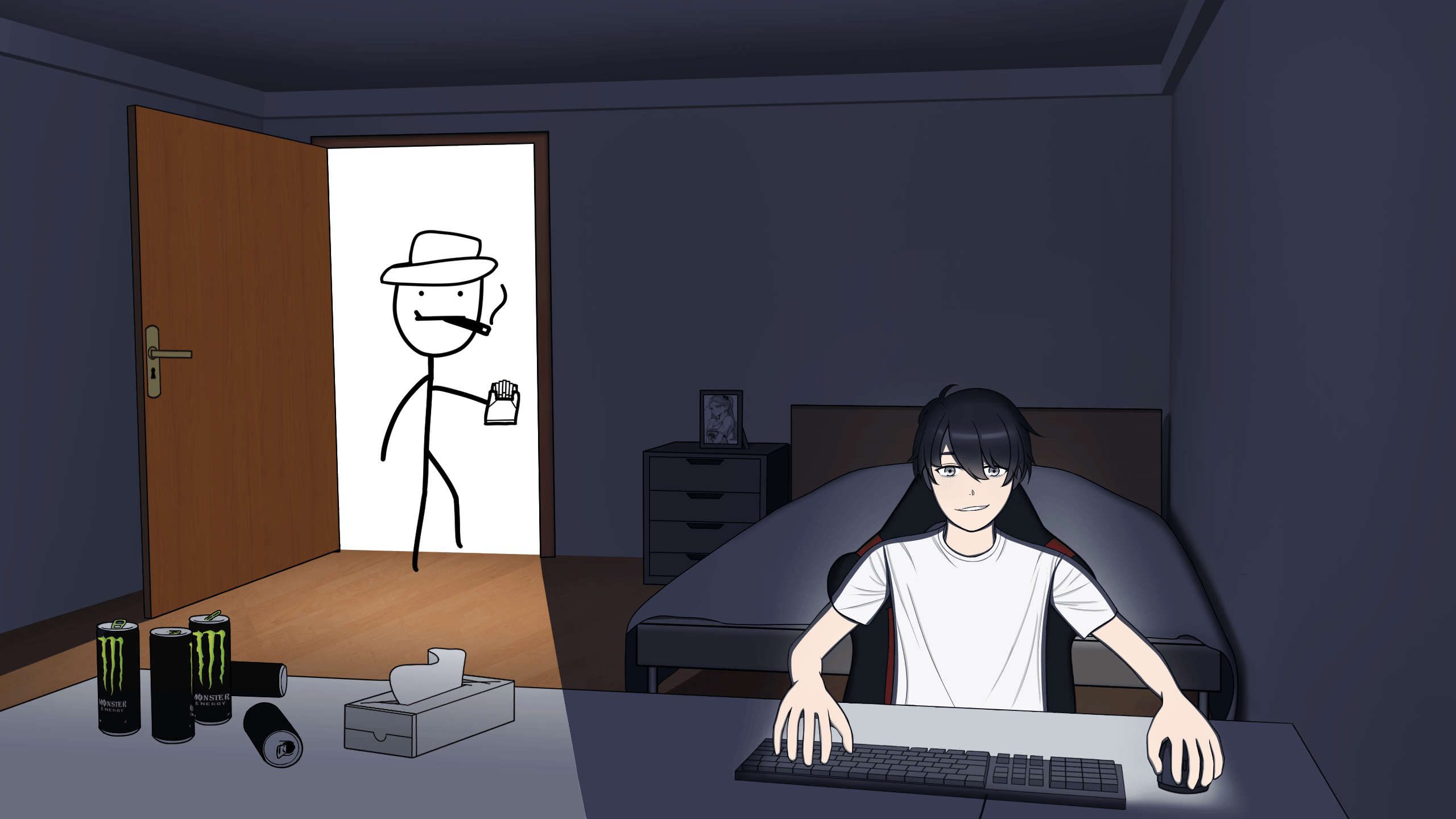 Cow sitting in a bowl of Pho 