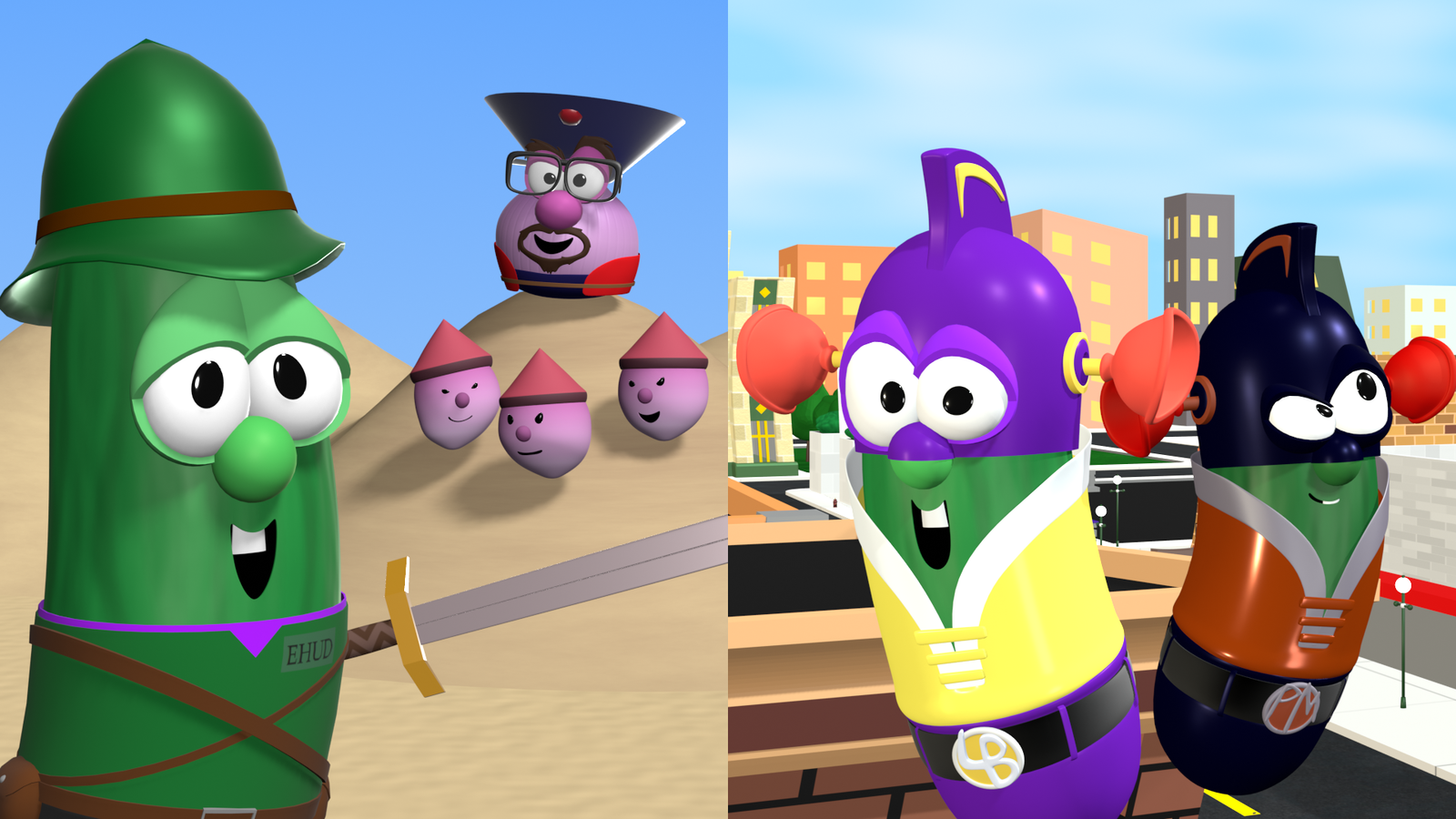 Gideon Larry's VeggieTales fan projects (voice actor applications)