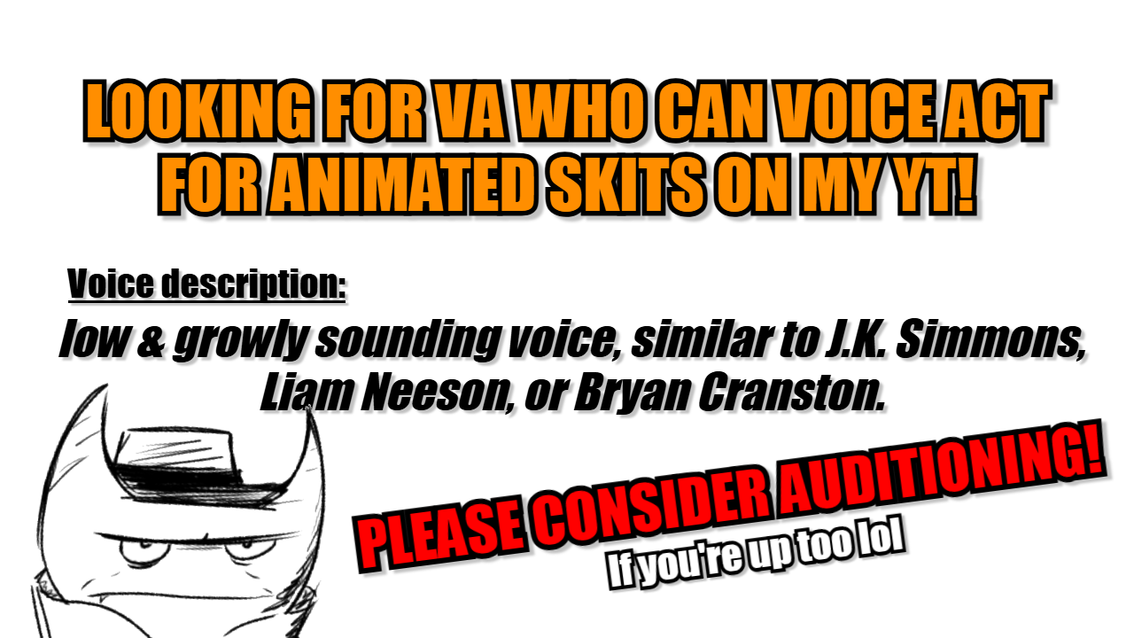 Looking for VA to voice act in animated skits!