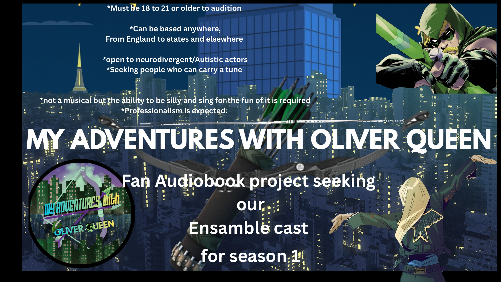 My adventures with Oliver Queen (SEEKING MALE & FEMALE VA’s)