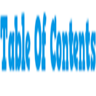 Table Of Contents